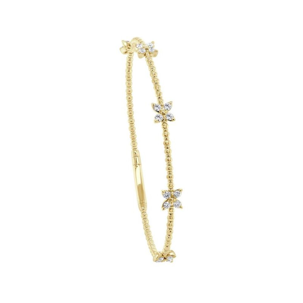 Sabrina Designs 14K 0.60 Ct. Tw. Diamond Butterfly Station Bangle Bracelet
